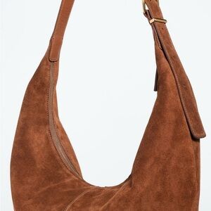 Madewell Suede Essentials Slouch Hobo Bag - Soft Mahogany